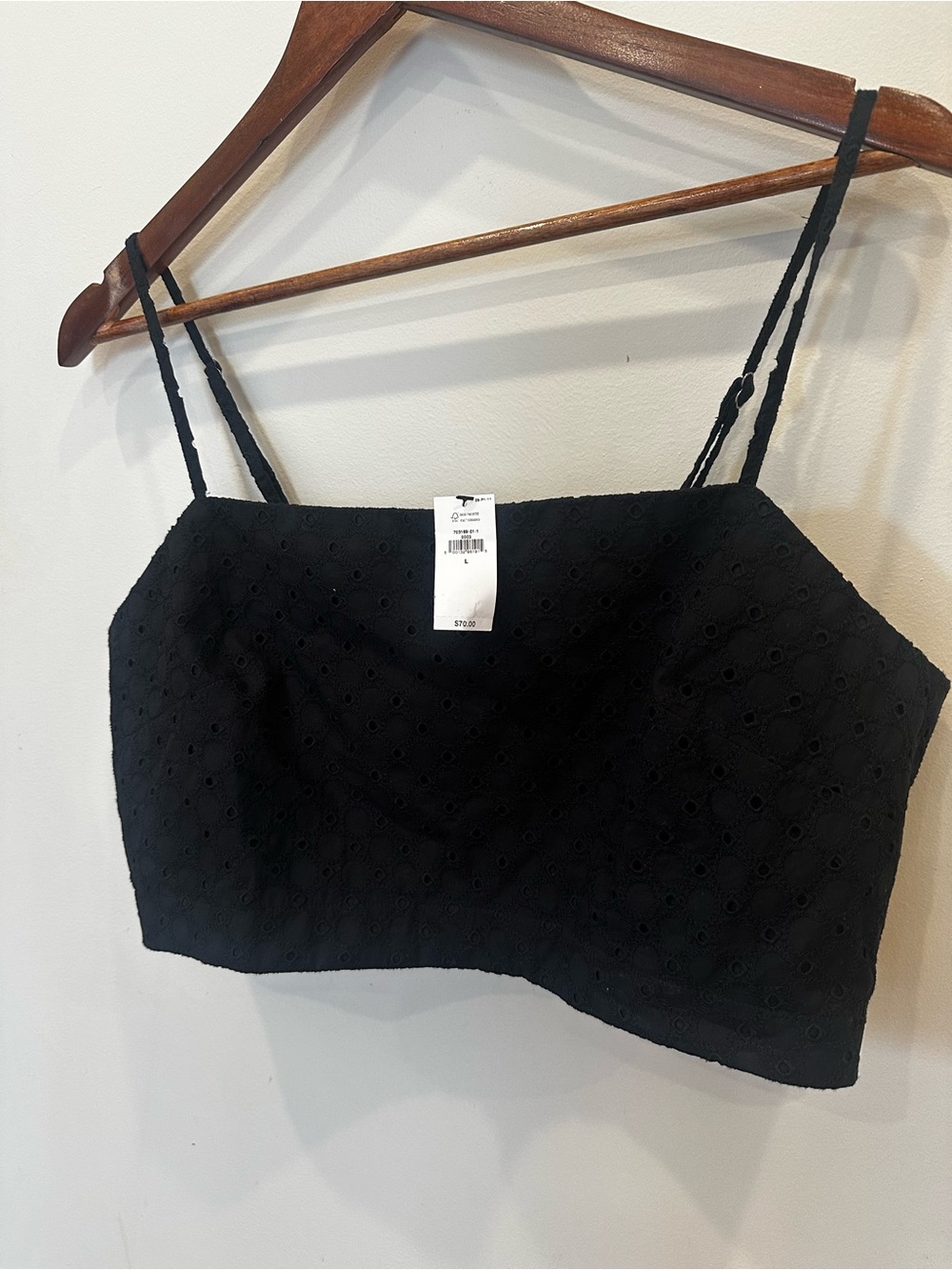 Banana Republic Black Eyelet Crop Cami